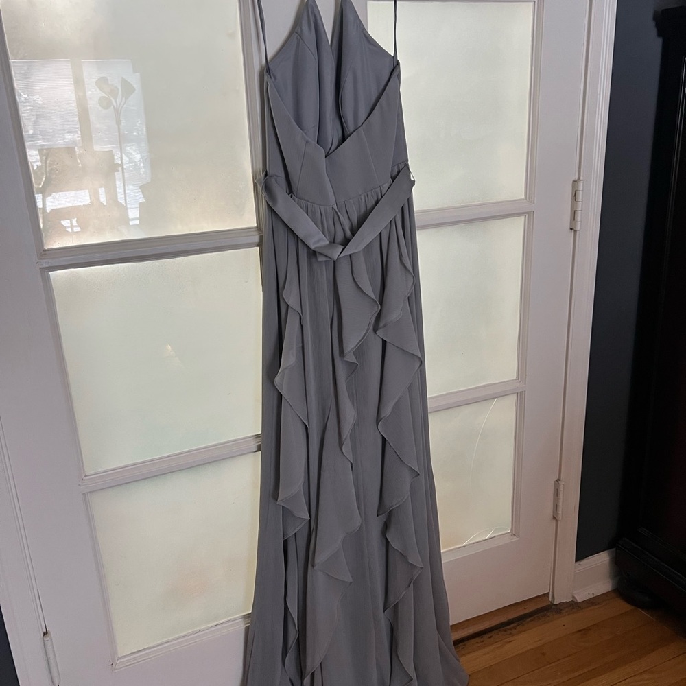 Elegant Gray Bridesmaid Dress - Picture 6 of 8